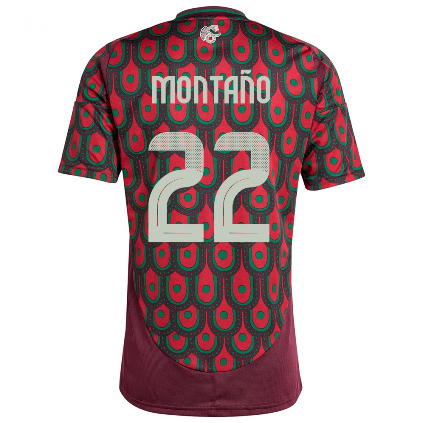 Kinderen Mexico Andres Montano #22 Kastanjebruin Thuisshirt Thuistenue 24-26 T-Shirt België