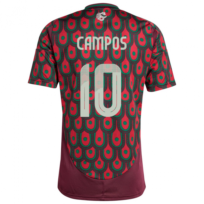 Enfant Maillot Mexique Karel Campos #10 Bordeaux Tenues Domicile 24-26 T-Shirt Belgique