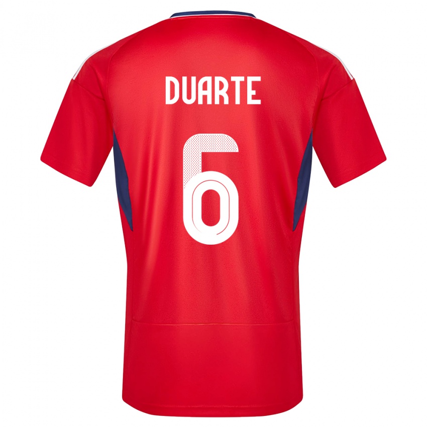 Enfant Maillot Costa Rica Oscar Duarte #6 Rouge Tenues Domicile 24-26 T-Shirt Belgique
