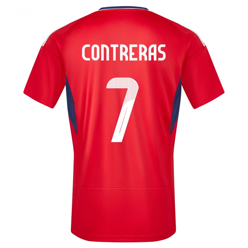 Kinderen Costa Rica Anthony Contreras #7 Rood Thuisshirt Thuistenue 24-26 T-Shirt België