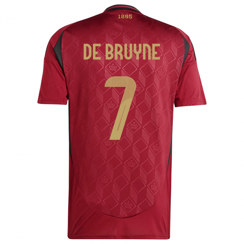 Enfant Maillot Belgique Kevin De Bruyne #7 Bourgogne Tenues Domicile 24-26 T-Shirt Belgique