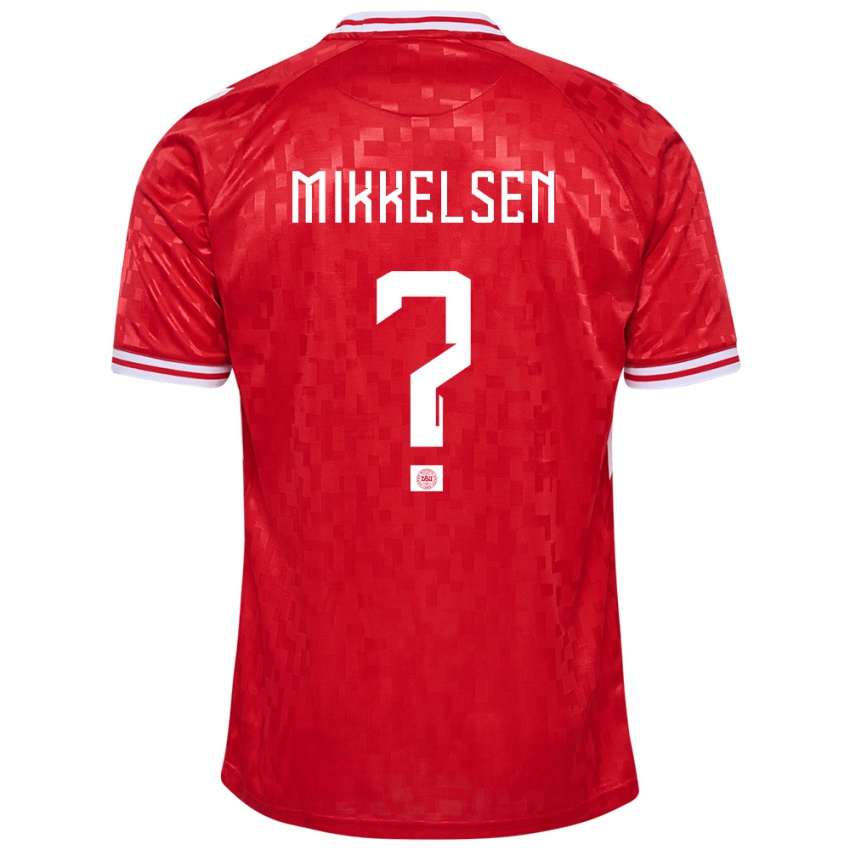 Enfant Maillot Danemark Sebastian Mikkelsen #0 Rouge Tenues Domicile 24-26 T-Shirt Belgique