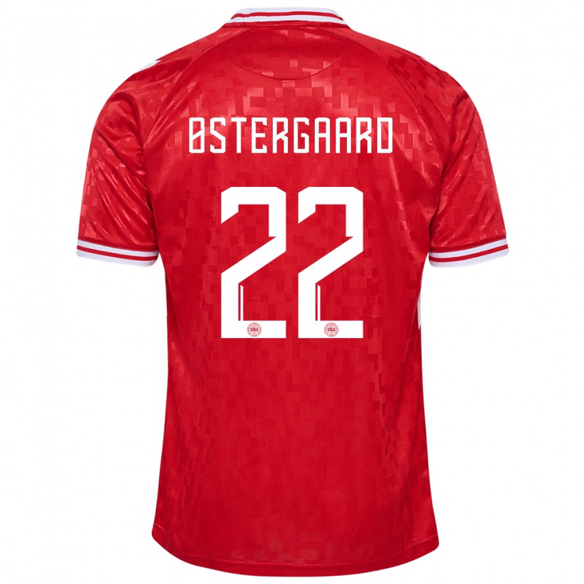 Enfant Maillot Danemark Maja Bay Ostergaard #22 Rouge Tenues Domicile 24-26 T-Shirt Belgique