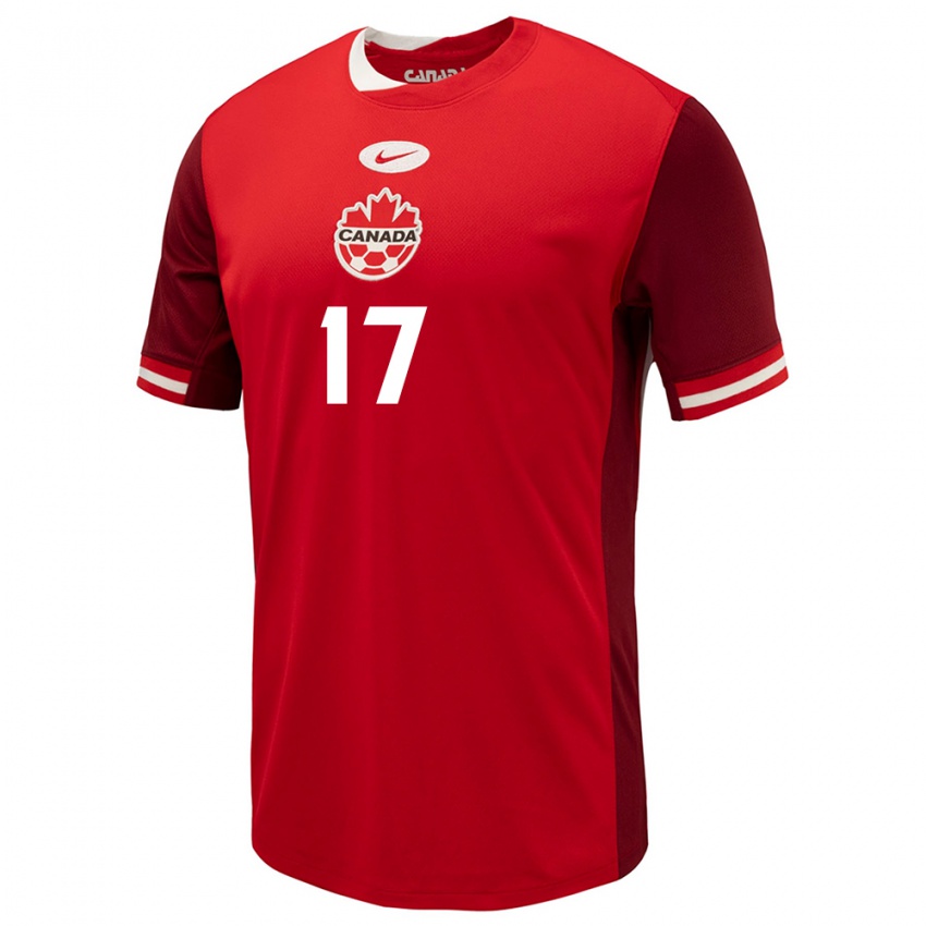 Enfant Maillot Canada Tajon Buchanan #17 Rouge Tenues Domicile 24-26 T-Shirt Belgique