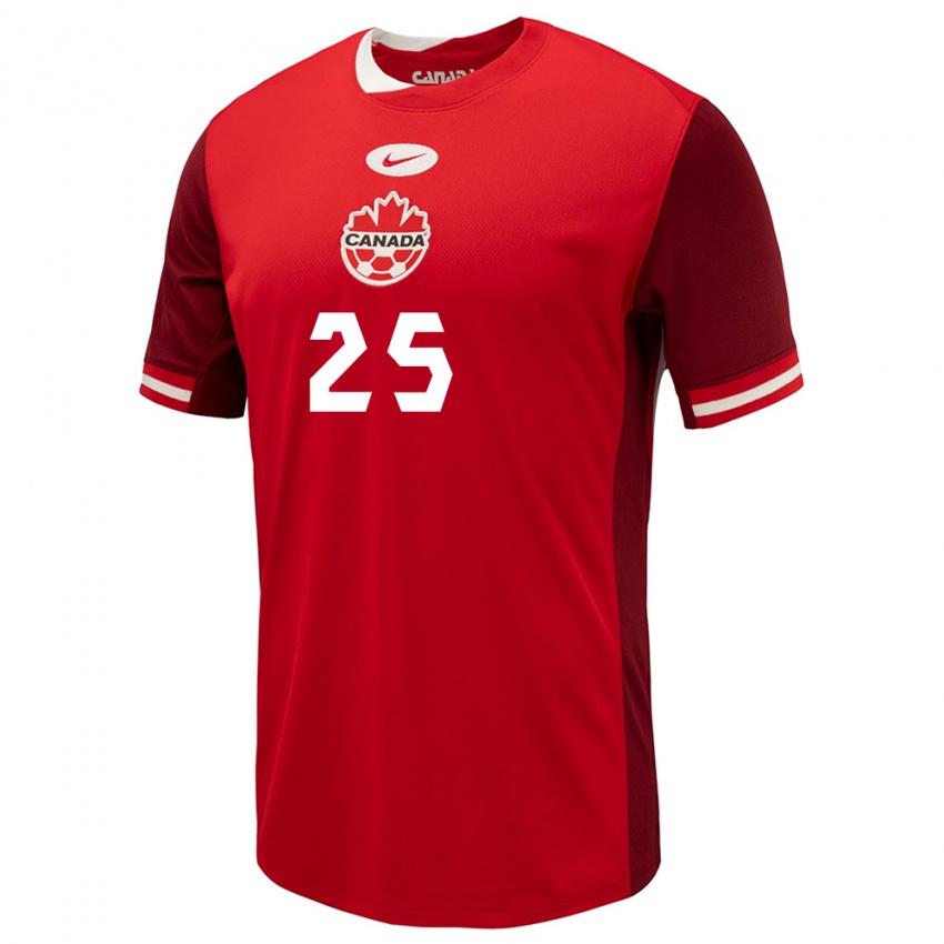 Enfant Maillot Canada Sarah Stratigakis #25 Rouge Tenues Domicile 24-26 T-Shirt Belgique