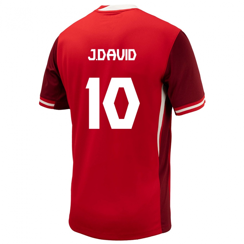 Kinder Kanada Jonathan David #10 Rot Heimtrikot Trikot 24-26 T-Shirt Belgien