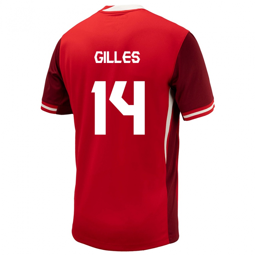 Enfant Maillot Canada Vanessa Gilles #14 Rouge Tenues Domicile 24-26 T-Shirt Belgique