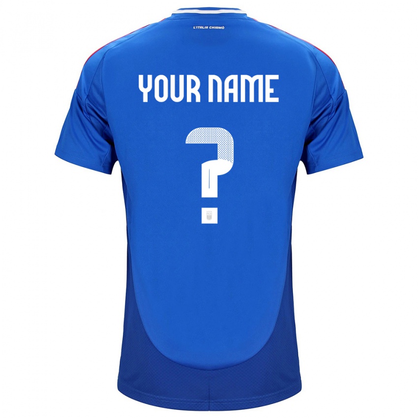 Kinderen Italië Uw Naam #0 Blauw Thuisshirt Thuistenue 24-26 T-Shirt België