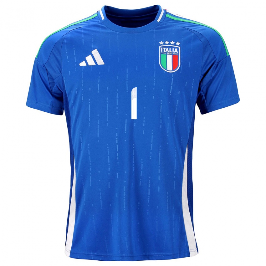 Enfant Maillot Italie Alessandro Longoni #1 Bleu Tenues Domicile 24-26 T-Shirt Belgique