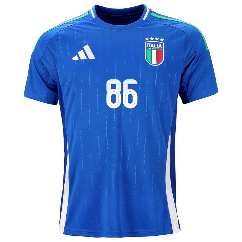 Enfant Maillot Italie Daniele Montevago #86 Bleu Tenues Domicile 24-26 T-Shirt Belgique