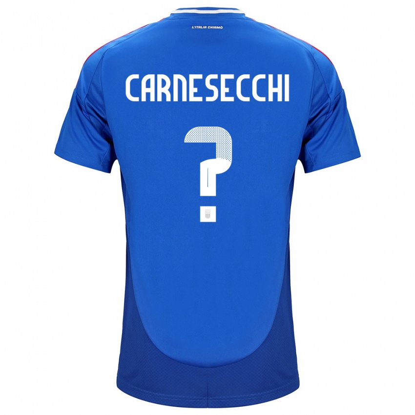 Enfant Maillot Italie Marco Carnesecchi #0 Bleu Tenues Domicile 24-26 T-Shirt Belgique