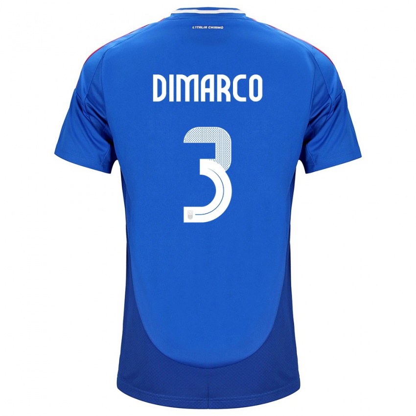 Kinderen Italië Federico Dimarco #3 Blauw Thuisshirt Thuistenue 24-26 T-Shirt België