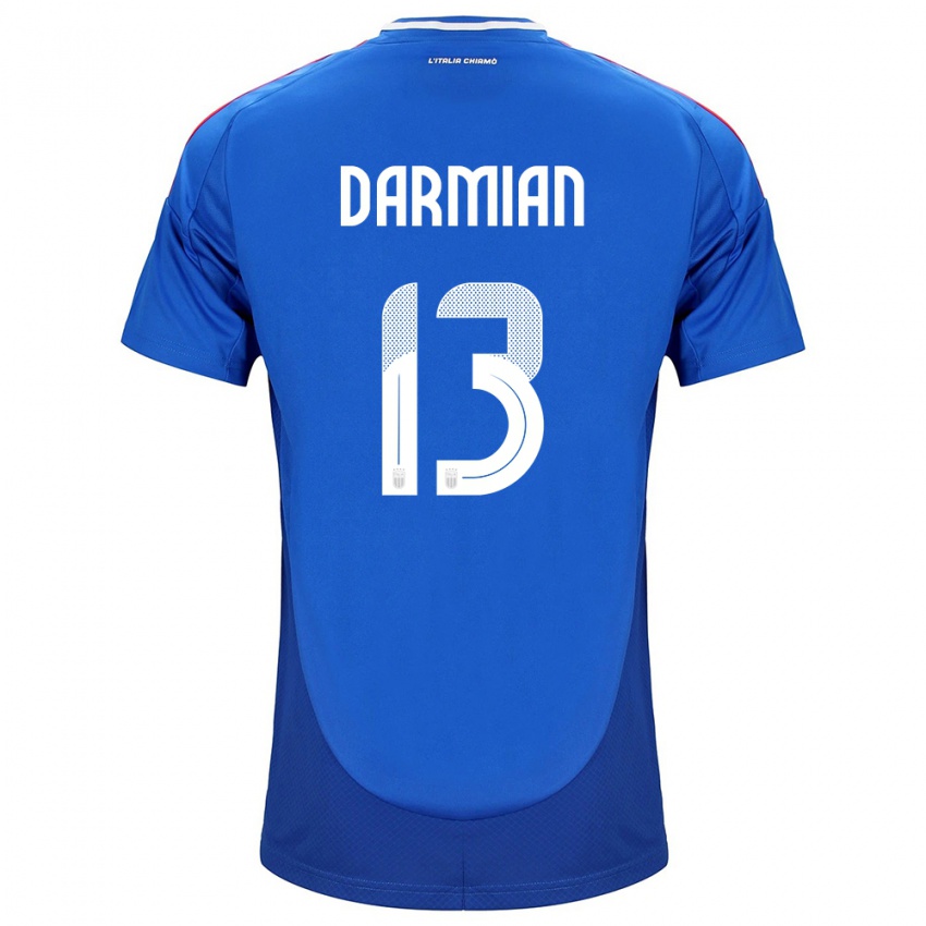 Enfant Maillot Italie Matteo Darmian #13 Bleu Tenues Domicile 24-26 T-Shirt Belgique