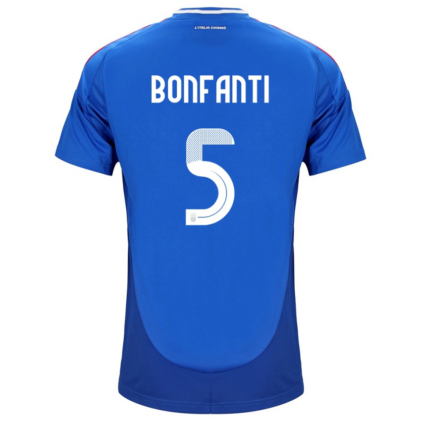 Enfant Maillot Italie Giovanni Bonfanti #5 Bleu Tenues Domicile 24-26 T-Shirt Belgique