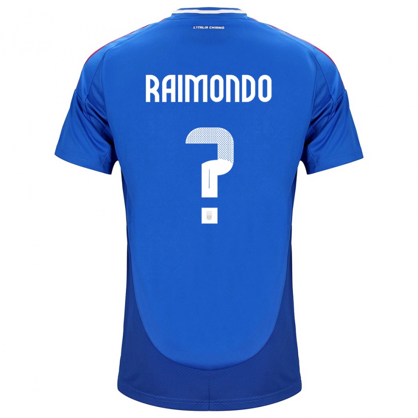 Enfant Maillot Italie Antonio Raimondo #0 Bleu Tenues Domicile 24-26 T-Shirt Belgique