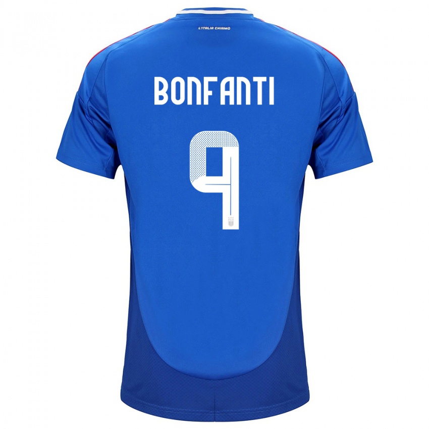 Kinderen Italië Nicholas Bonfanti #9 Blauw Thuisshirt Thuistenue 24-26 T-Shirt België