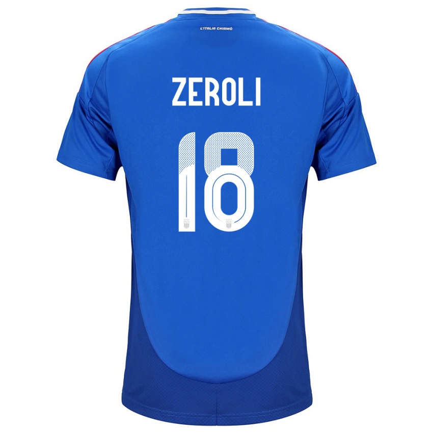 Enfant Maillot Italie Kevin Zeroli #18 Bleu Tenues Domicile 24-26 T-Shirt Belgique