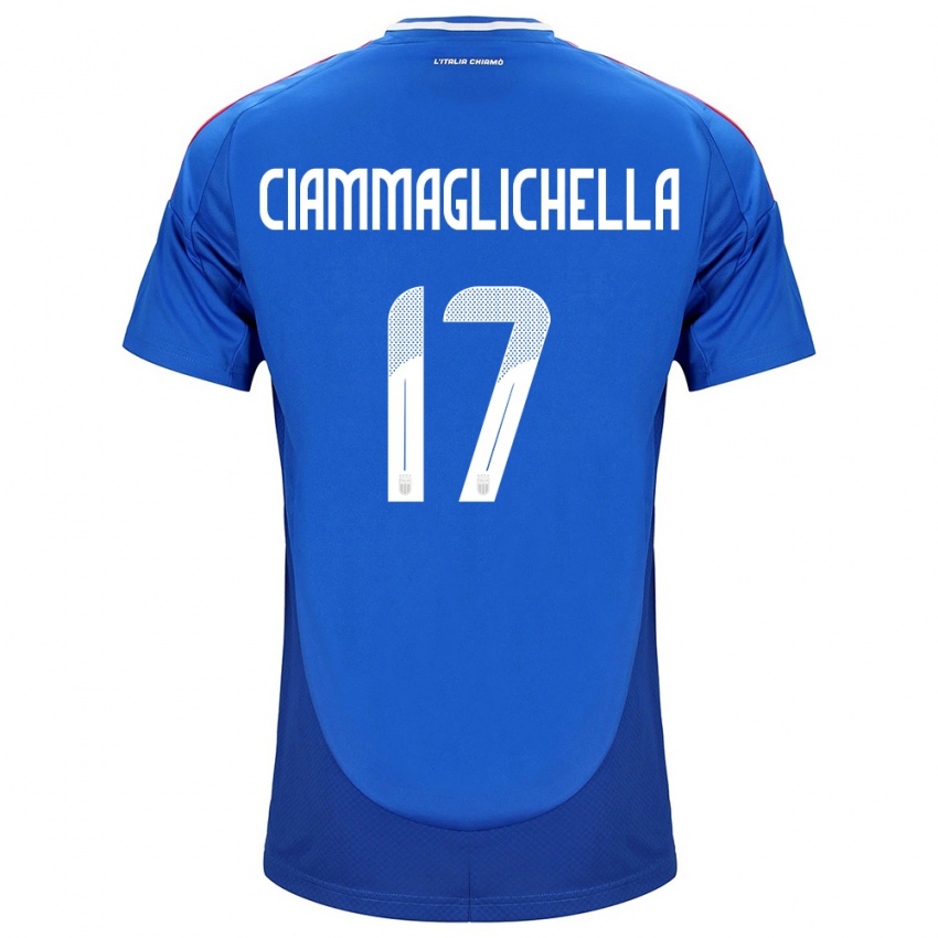 Enfant Maillot Italie Aaron Ciammaglichella #17 Bleu Tenues Domicile 24-26 T-Shirt Belgique