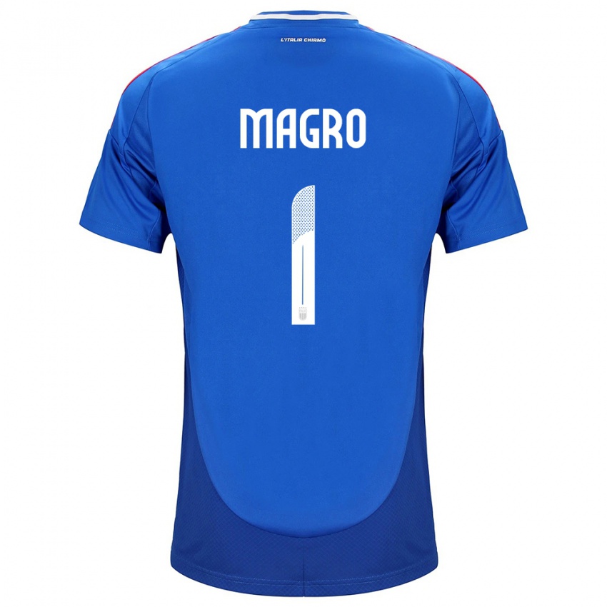 Enfant Maillot Italie Federico Magro #1 Bleu Tenues Domicile 24-26 T-Shirt Belgique