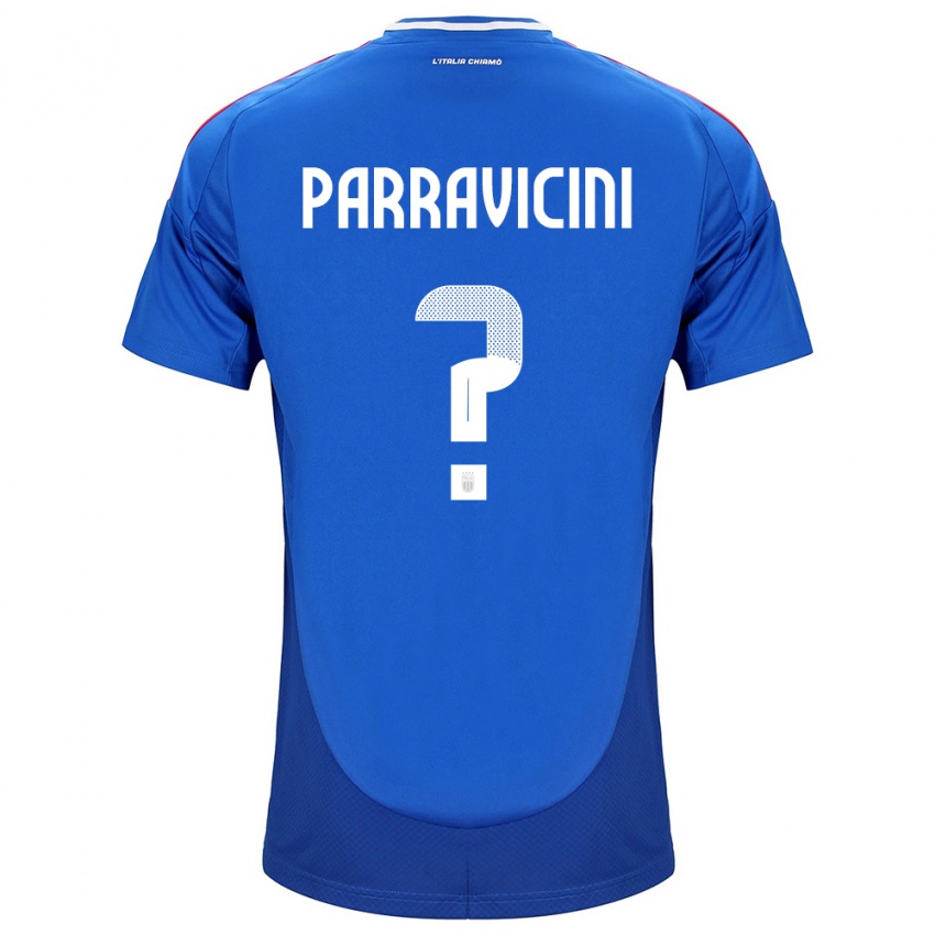 Enfant Maillot Italie Fabio Parravicini #0 Bleu Tenues Domicile 24-26 T-Shirt Belgique