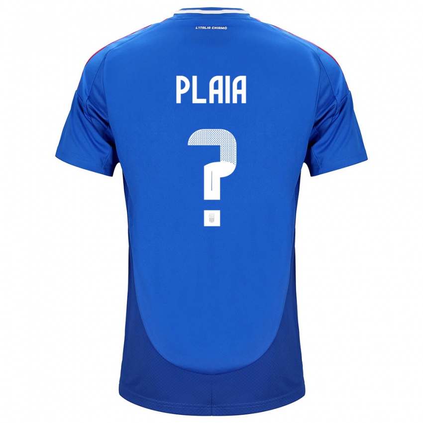 Enfant Maillot Italie Matteo Plaia #0 Bleu Tenues Domicile 24-26 T-Shirt Belgique