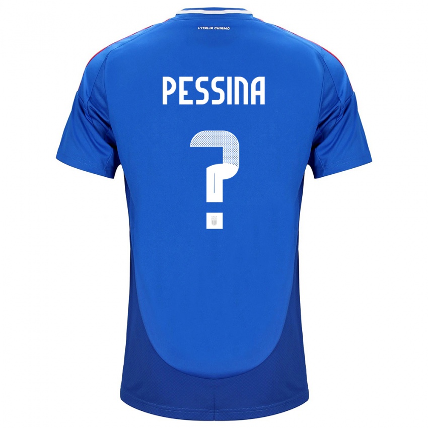 Enfant Maillot Italie Massimo Pessina #0 Bleu Tenues Domicile 24-26 T-Shirt Belgique