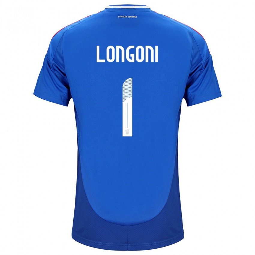 Enfant Maillot Italie Alessandro Longoni #1 Bleu Tenues Domicile 24-26 T-Shirt Belgique