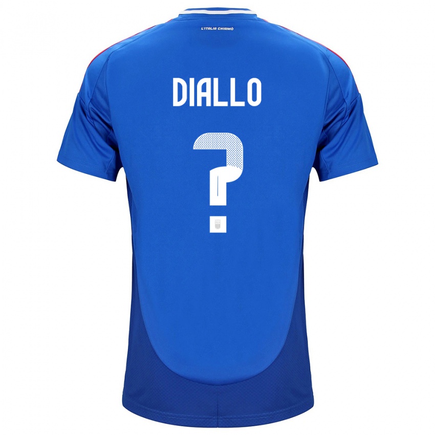 Kinder Italien Djibril Diallo #0 Blau Heimtrikot Trikot 24-26 T-Shirt Belgien