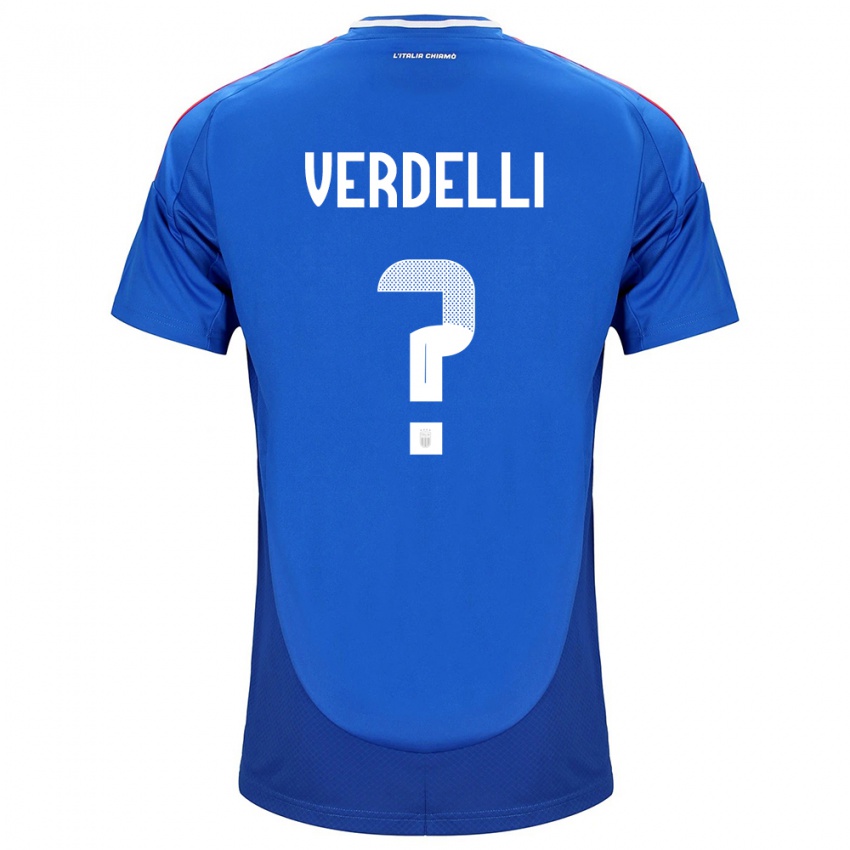 Enfant Maillot Italie Davide Verdelli #0 Bleu Tenues Domicile 24-26 T-Shirt Belgique