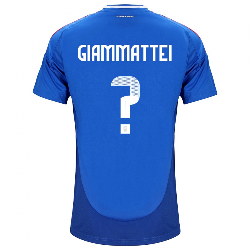 Enfant Maillot Italie Gioele Giammattei #0 Bleu Tenues Domicile 24-26 T-Shirt Belgique