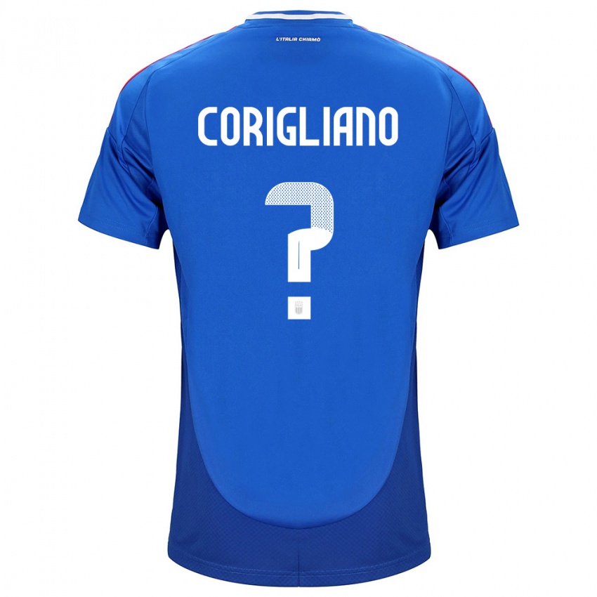 Enfant Maillot Italie Thomas Corigliano #0 Bleu Tenues Domicile 24-26 T-Shirt Belgique