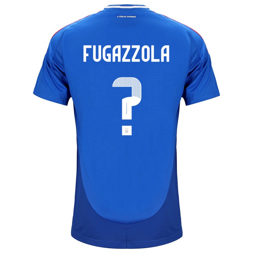 Enfant Maillot Italie Marcello Fugazzola #0 Bleu Tenues Domicile 24-26 T-Shirt Belgique