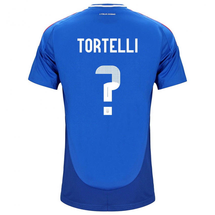 Enfant Maillot Italie Alice Tortelli #0 Bleu Tenues Domicile 24-26 T-Shirt Belgique