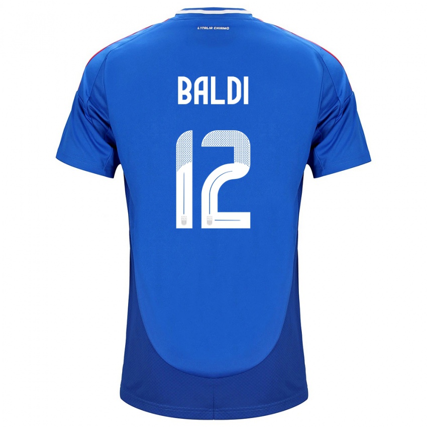 Enfant Maillot Italie Rachele Baldi #12 Bleu Tenues Domicile 24-26 T-Shirt Belgique