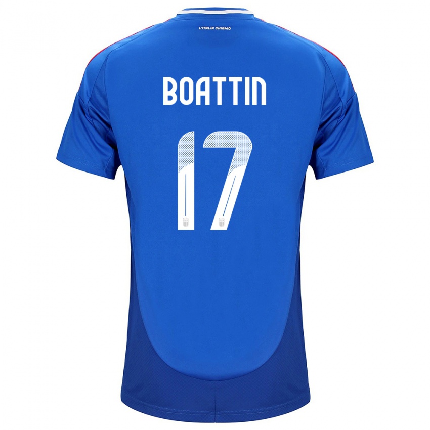 Enfant Maillot Italie Lisa Boattin #17 Bleu Tenues Domicile 24-26 T-Shirt Belgique