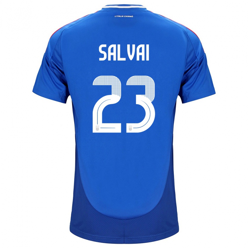 Kinderen Italië Cecilia Salvai #23 Blauw Thuisshirt Thuistenue 24-26 T-Shirt België