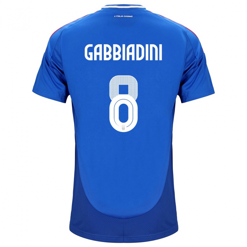 Enfant Maillot Italie Melania Gabbiadini #8 Bleu Tenues Domicile 24-26 T-Shirt Belgique