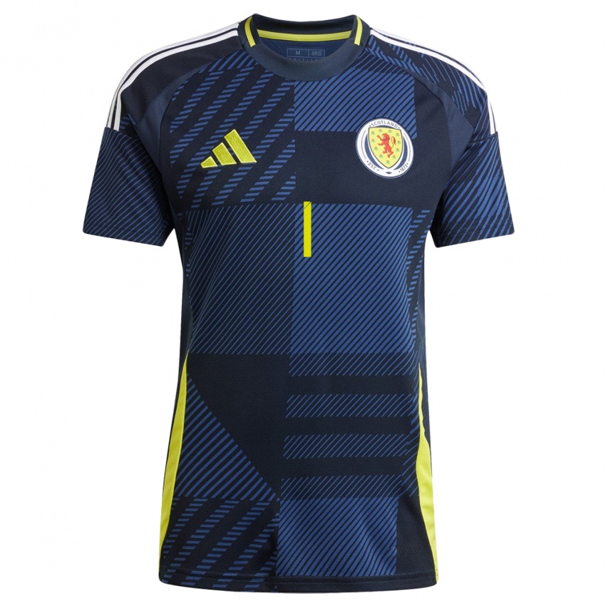 Kinderen Schotland Callan Mckenna #1 Donkerblauw Thuisshirt Thuistenue 24-26 T-Shirt België