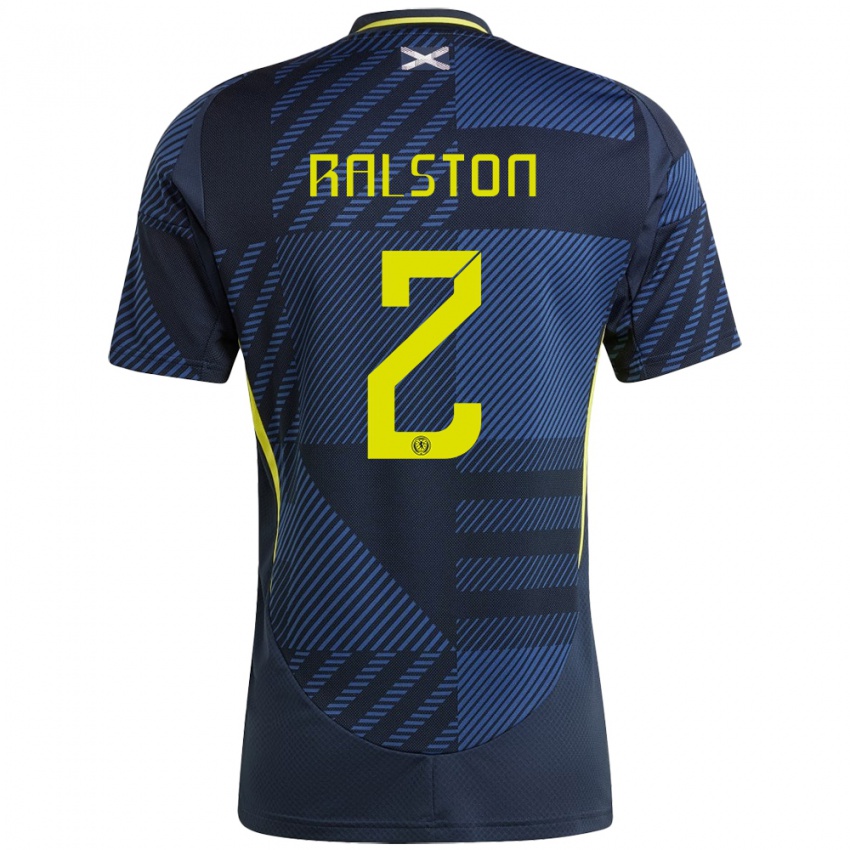 Kinderen Schotland Anthony Ralston #2 Donkerblauw Thuisshirt Thuistenue 24-26 T-Shirt België