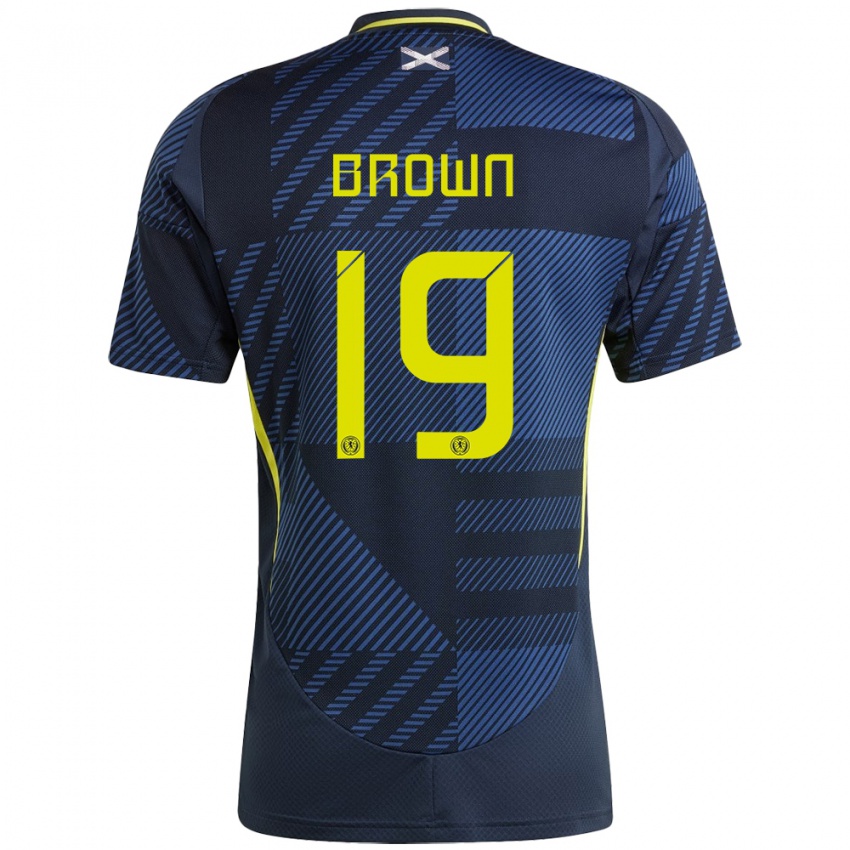 Kinderen Schotland Jacob Brown #19 Donkerblauw Thuisshirt Thuistenue 24-26 T-Shirt België