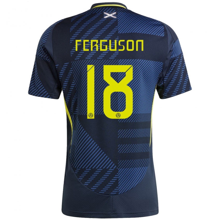 Kinderen Schotland Lewis Ferguson #18 Donkerblauw Thuisshirt Thuistenue 24-26 T-Shirt België