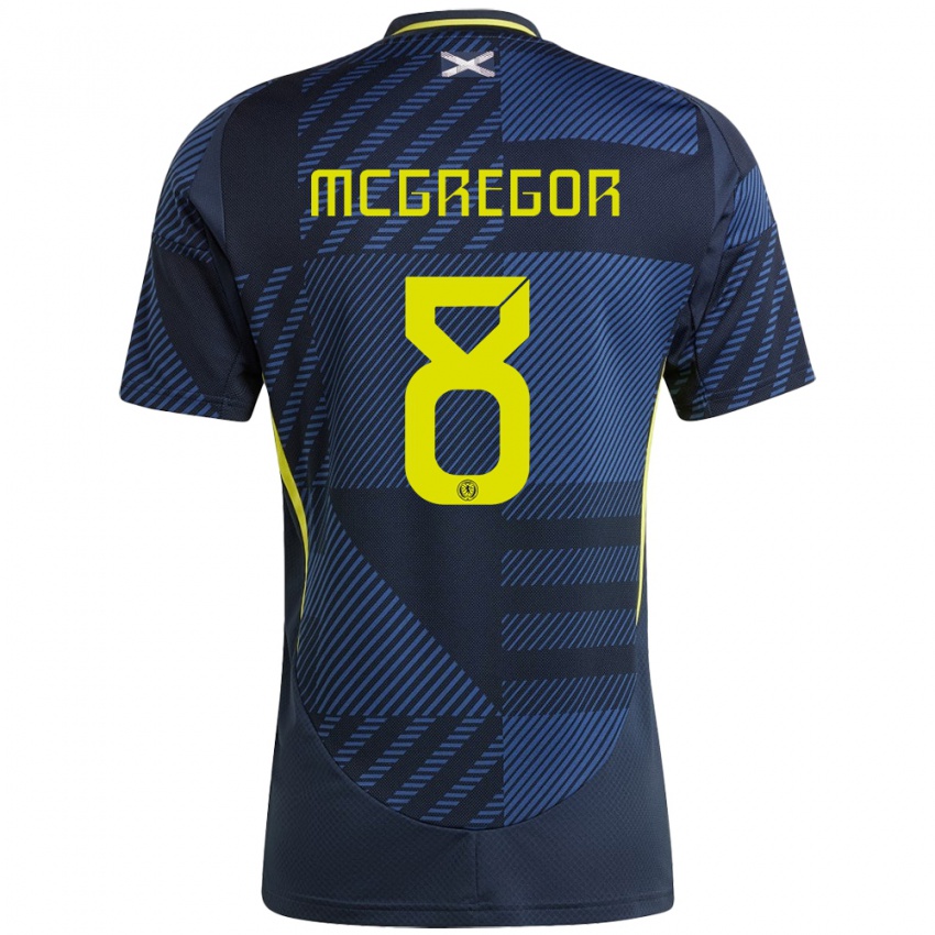 Kinderen Schotland Callum Mcgregor #8 Donkerblauw Thuisshirt Thuistenue 24-26 T-Shirt België