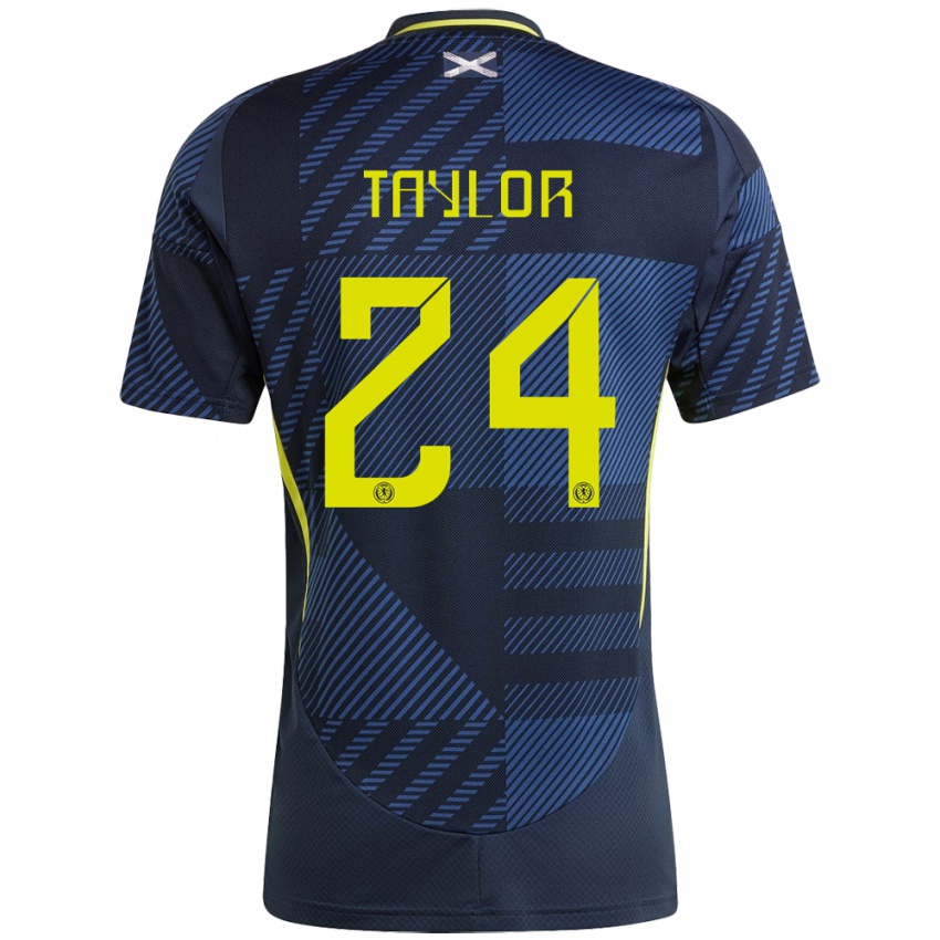 Kinderen Schotland Greg Taylor #24 Donkerblauw Thuisshirt Thuistenue 24-26 T-Shirt België