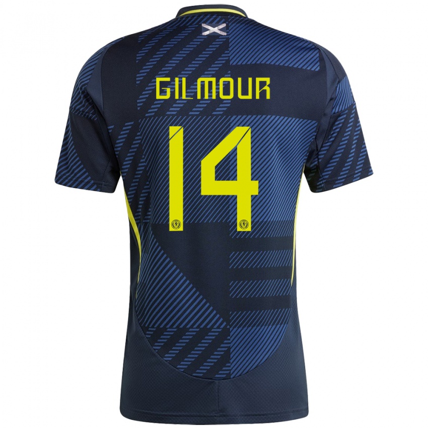 Kinderen Schotland Billy Gilmour #14 Donkerblauw Thuisshirt Thuistenue 24-26 T-Shirt België