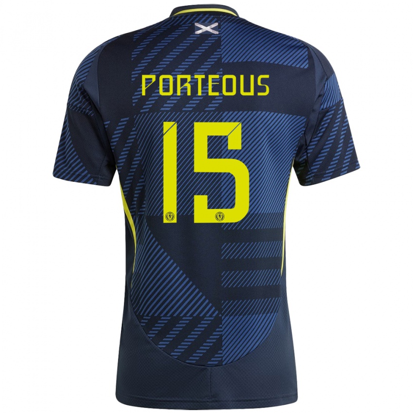 Kinderen Schotland Ryan Porteous #15 Donkerblauw Thuisshirt Thuistenue 24-26 T-Shirt België