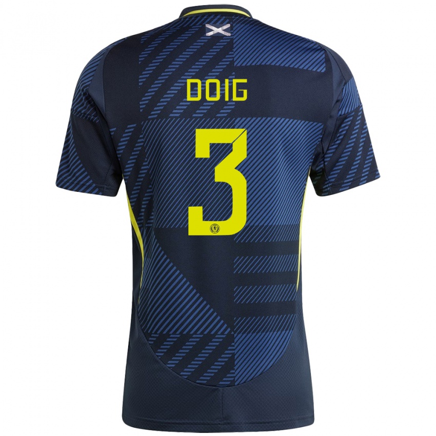 Kinderen Schotland Josh Doig #3 Donkerblauw Thuisshirt Thuistenue 24-26 T-Shirt België