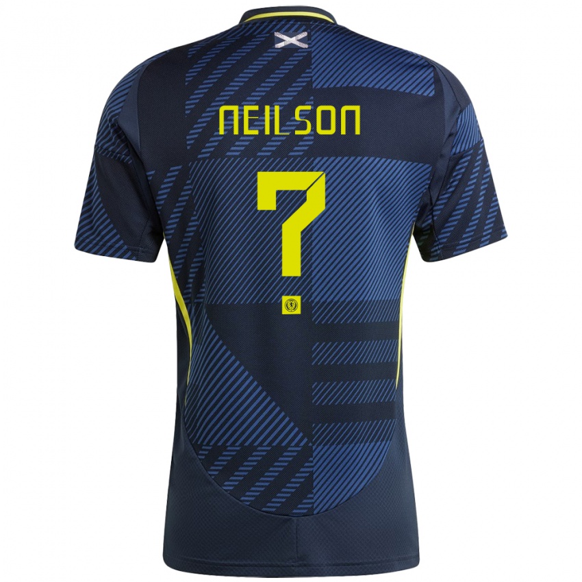 Kinderen Schotland Lewis Neilson #0 Donkerblauw Thuisshirt Thuistenue 24-26 T-Shirt België