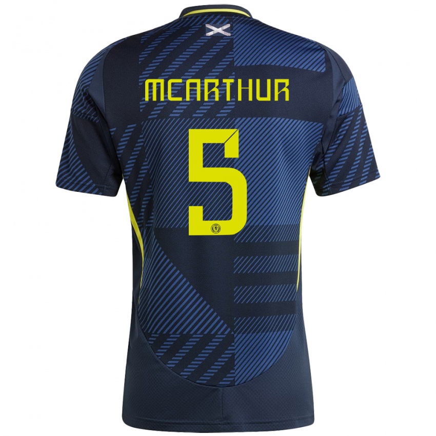 Kinderen Schotland Charlie Mcarthur #5 Donkerblauw Thuisshirt Thuistenue 24-26 T-Shirt België