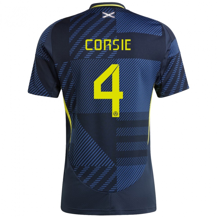 Kinderen Schotland Rachel Corsie #4 Donkerblauw Thuisshirt Thuistenue 24-26 T-Shirt België