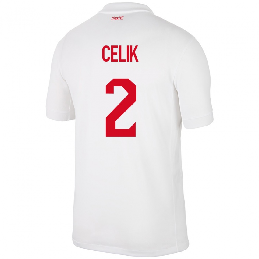 Enfant Maillot Turquie Zeki Çelik #2 Blanc Tenues Domicile 24-26 T-Shirt Belgique